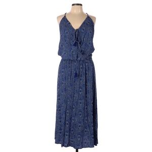 Khush Blue Patterned Front Tie Dress - Size Large